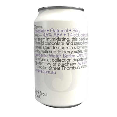 3 Ravens Black Oatmeal Stout 375ml Can