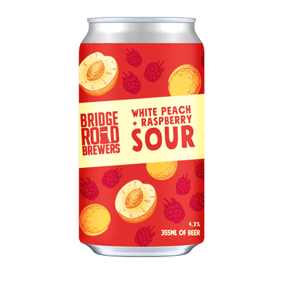 Bridge Road White Peach and Raspberry Sour 355ml Can