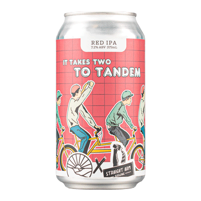 Squinters x Straight Arm Brewing Co It Takes Two To Tandem Red IPA 375ml Can