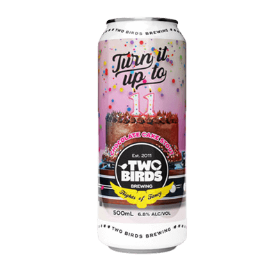 Two Birds Turn It Up To 11 Birthday Chocolate Cake Stout 500ml Can